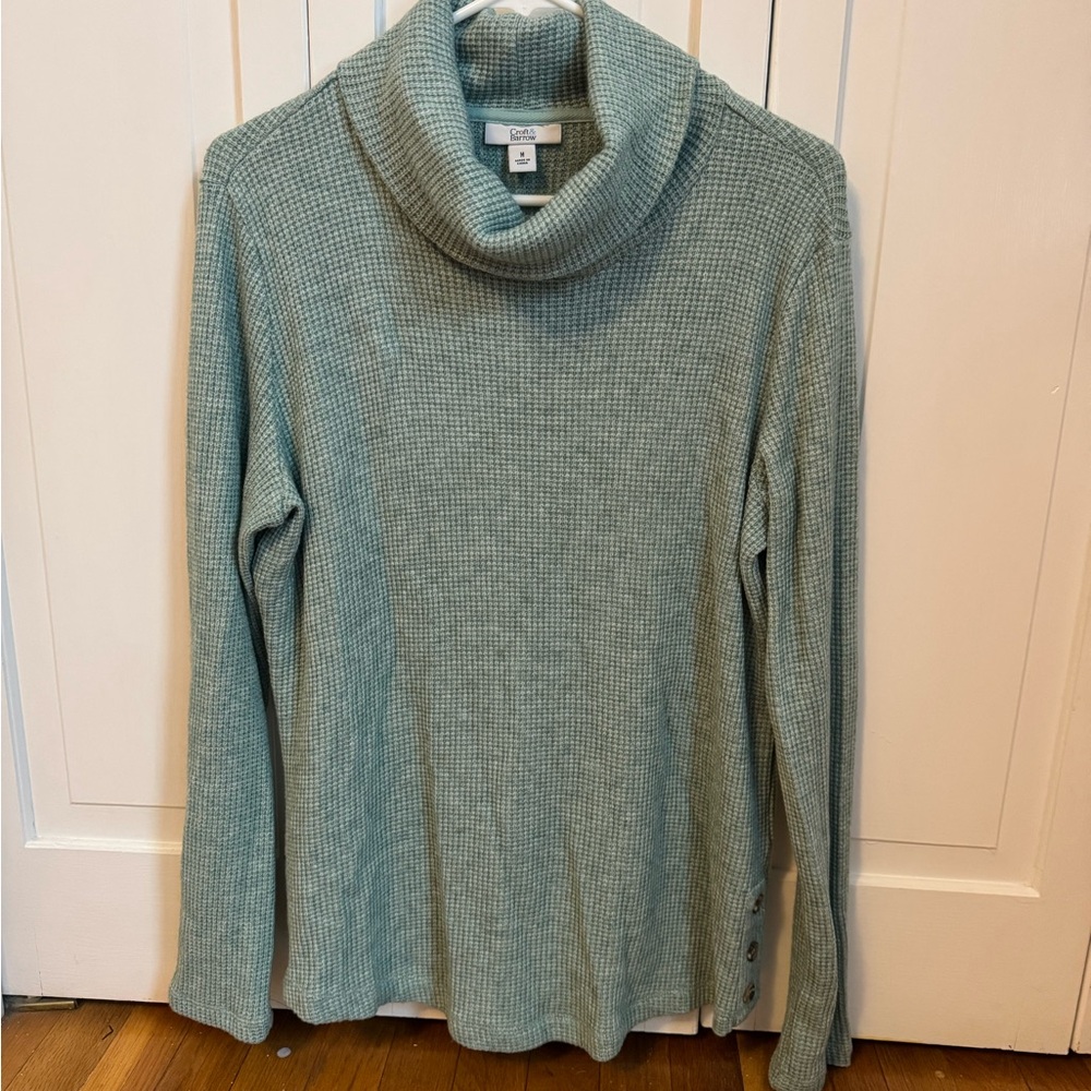 Croft & Barrow Sage Cowl Neck Sweater
